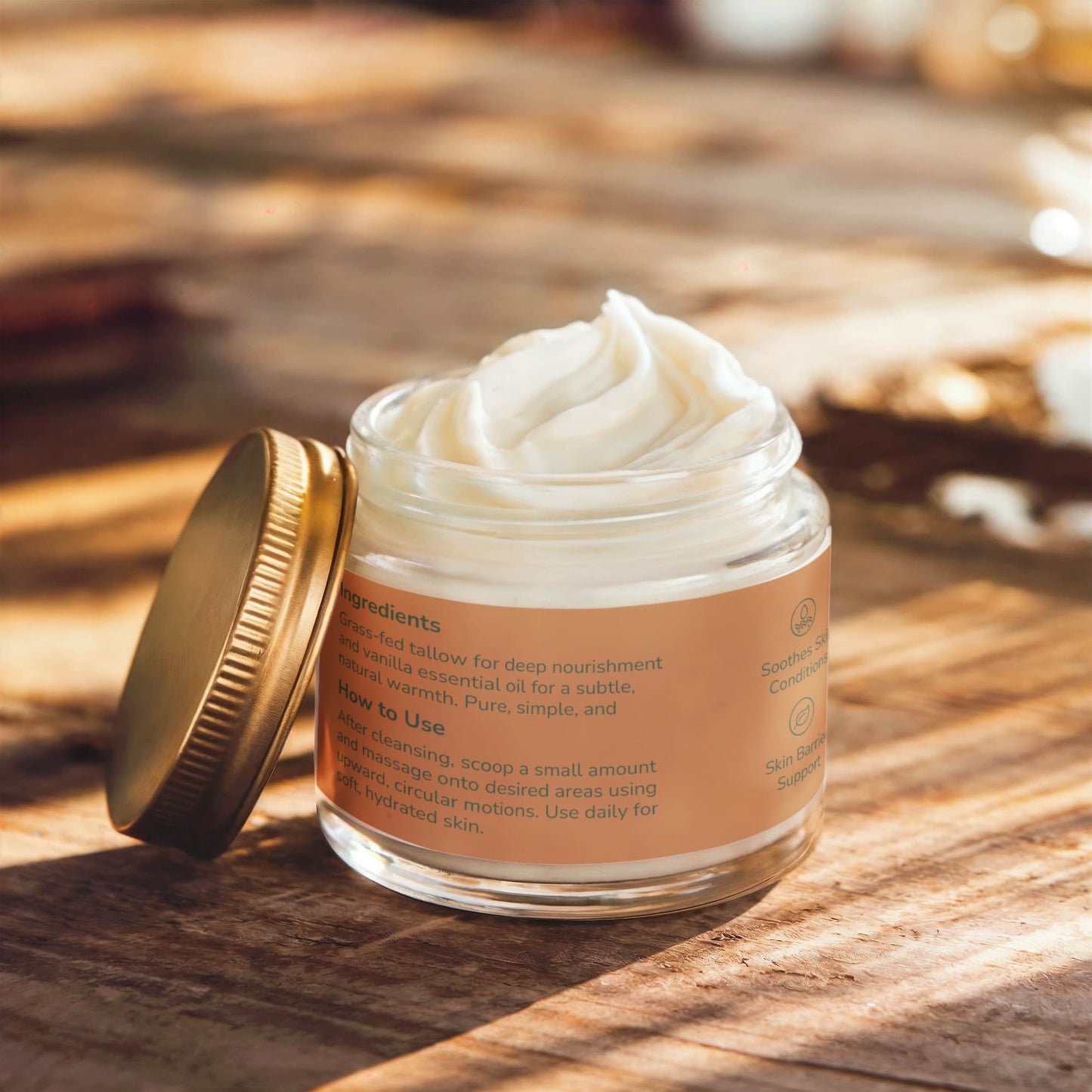 Whipped Grass-Fed Tallow Balm with Vanilla Bean