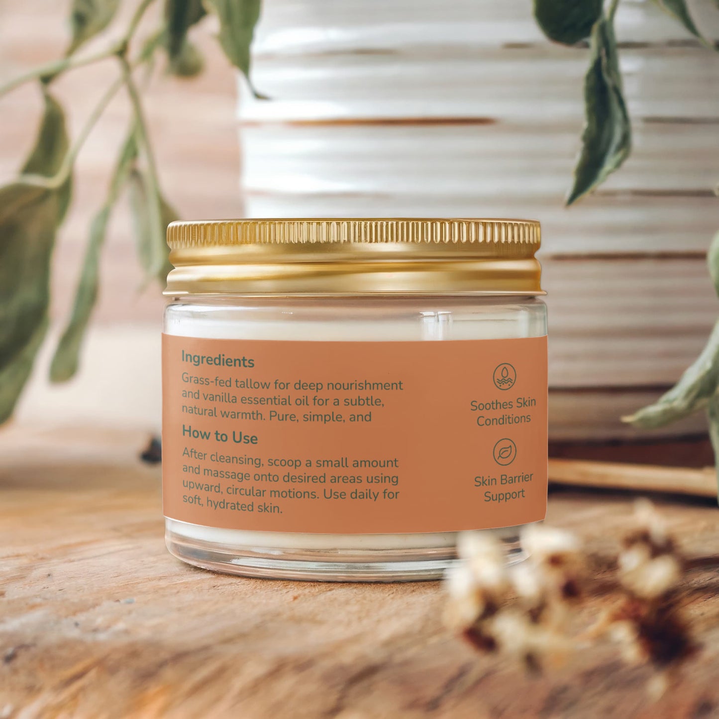 Whipped Grass-Fed Tallow Balm with Vanilla Bean